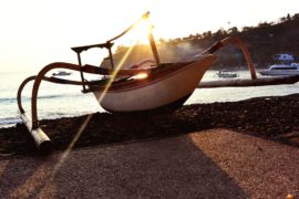 Boat during Sunrise in Amed Bali