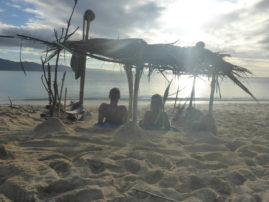 Enjoying our beach hut at Pagudpud Philippines Layback Travel