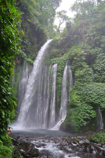 Waterfall in Senaru, Lombok in Indonesia