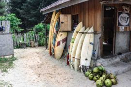 Surfboard for Rent at Joyus Cafe, Lhoknga, Sumatra