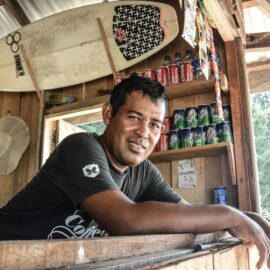Saddam - the first surfer in Aceh, Sumatra