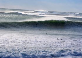 Surfing in Hebara, Japan in December